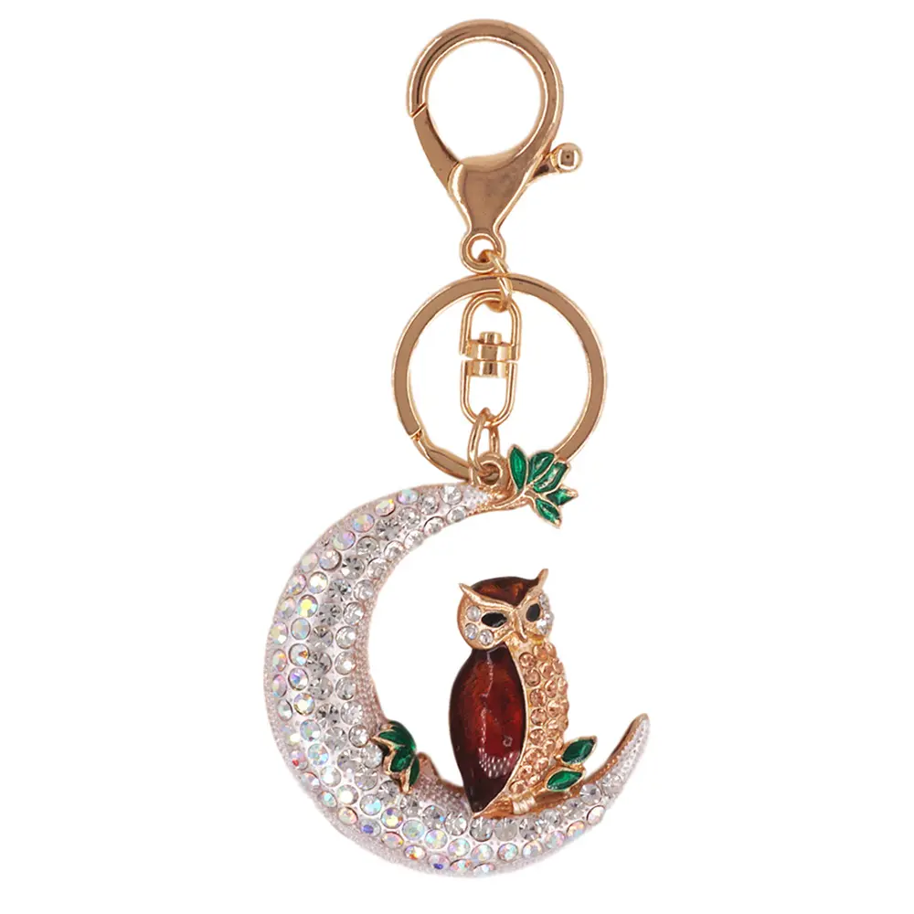 Ewelry hinestone-cristal esmaltado animal de metal, cadena de ojos
