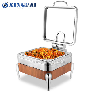 XINGPAI Attrezzatura per <span class=keywords><strong>Catering</strong></span>, Nuovo Design Scaldavivande Quadrato in Acciaio Inox con Coperchio in Vetro Idraulico, Set Buffet - Product Image 2