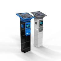 Kiosque de paiement automatique sans numéraire pour lavage de voitures et stationnement, avec écran tactile, panneau solaire, SDK et lecteur de codes-barres, pour utilisation en extérieur