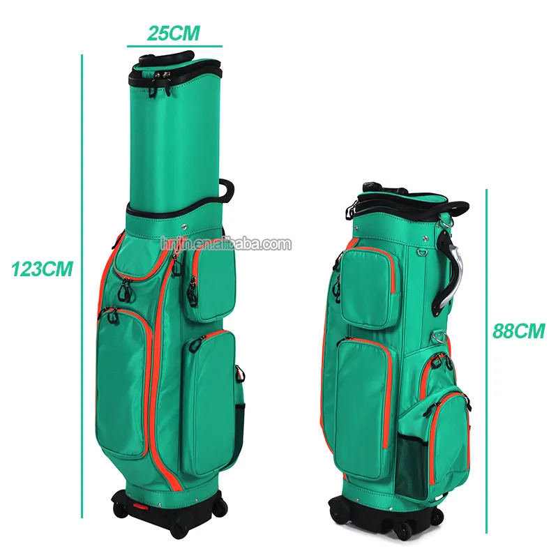 Jtn nhà sản xuất chuyên nghiệp bán Nylon Golf Túi du lịch có thể thu vào câu lạc bộ Golf túi với bánh xe
