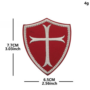 Parche Bordado de Alta Calidad con Escudo Templario Cruzado, Adhesivo con Velcro - Product Image 2