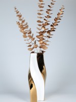 Décoration de luxe, décoration d'intérieur dorée, géométrie nordique, vases à fleurs, vase à fleurs moderne