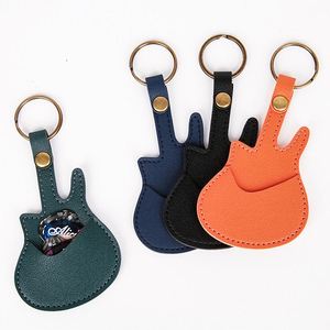 Llavero Porta Púas de Guitarra de Cuero PU con Forma de Guitarra, Estuche para Plectros, Bolsa de Almacenamiento, Llavero Porta Púas para Regalos - Product Image 3