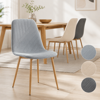 Chaise de salle à manger avec rembourrage en éponge, pieds en bois, siège rembourré moderne et doux, pliable, hauteur réglable pour la maison, l'hôtel, le restaurant, le café