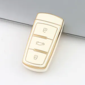 Styilsh araba anahtarı kapağı TPU anahtar tutucu Keycase VW Volkswagen CC polo uzaktan anahtarlık için Fit