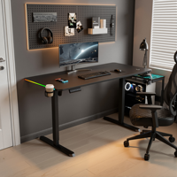 Bureau de jeu électrique réglable en hauteur ALINUNU ODM OEM pour usage domestique, avec éclairage RGB et porte-gobelet