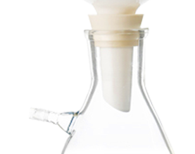 Entonnoir de Buchner perforé en verre borosilicaté de laboratoire, <span class=keywords><strong>disque</strong></span> filtrant perforé en verre et flacons Erlenmeyer avec raccord - Product Image 3