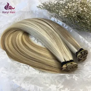 No Tangle No Shedding Best Quality Thin Handtied Human Hair Extension Of Popular Balayage Color Sample Hair In The Stock