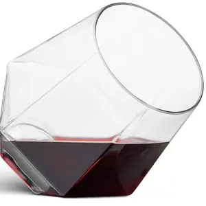 Vasos de cóctel de vidrio hexagonales, geométricos, con fondo grueso pesado y diseño único para whisky