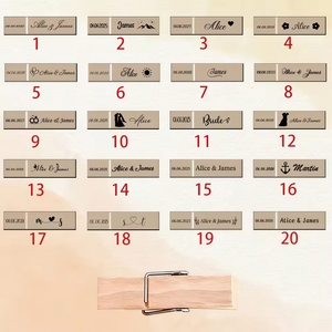 Clip in Legno Personalizzate, Fermagli in Legno su Misura, Clip con Nome Inciso per Decorazioni Feste, Segnaposto Matrimonio, Espositori Foto - Product Image 6