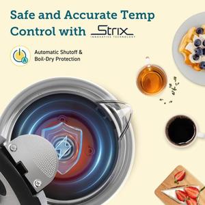 Factory Supplier 2L 1500w 304 Steel Durable Household Led Electric <b>Kettle</b> With Double Golden <b>Temperature</b> <b>Control</b> - Product Image 4