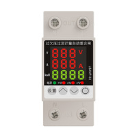 220V 63A Protector inteligente de sobretensión y subtensión Monitor LCD Protector de regulación de voltaje del medidor de voltaje y corriente