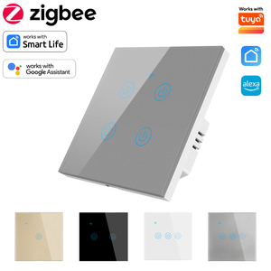 Interruptores de Pared Inteligentes Tuya, Módulo Zigbee, Control Remoto Inalámbrico por Aplicación, Programación de Tiempo Inteligente, Control por Voz con Alexa Disponible - Product Image 1