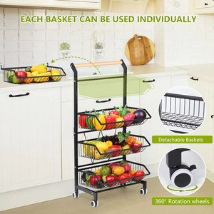 סלסלת פירות למטבח אחסון פירות וירקות סל חביות סל ירקות לפחי בצל ותפוח אדמה - Product Image 5