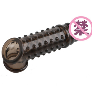 Anneau pénien en caoutchouc souple noir granulé avec gaine extensible en forme de griffe de loup pour le plaisir sexuel - Product Image 3