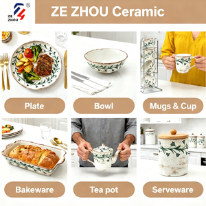 Assiette en céramique émaillée sous glaçure, motif orchidée vintage peinte à la main, 11 pouces, grande taille, épaisse, idéale pour les plats principaux - Product Image 2