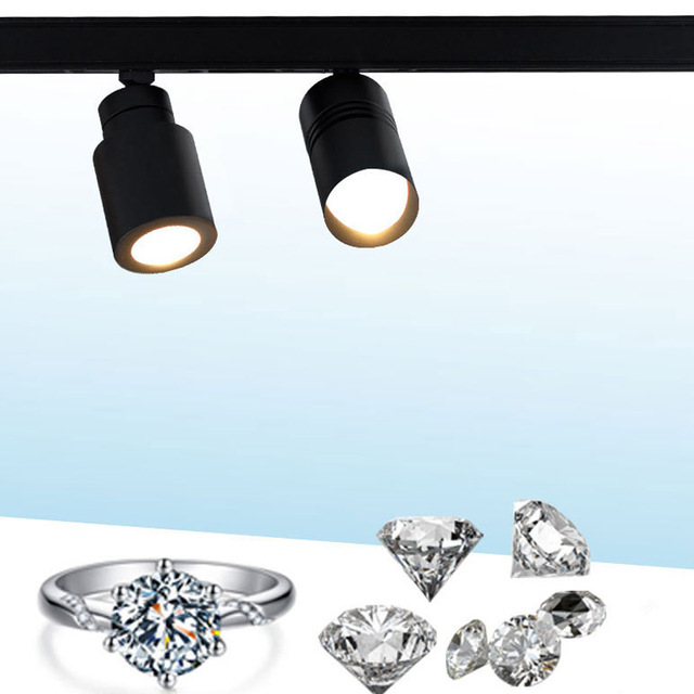Adjustable COB LED Magnetic Track Light for Jewelry Display Showcase High CRI 90 Aluminum Glass Luxury Counter Mini Spotlight