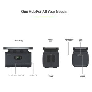 เครื่องสำรองไฟฟ้า UPS 2000W 1512wh รองรับการชาร์จไร้สาย ชาร์จพลังงานแสงอาทิตย์/ยานยนต์  สถานีพลังงานสำรองแบบพกพา Growatt แบตเตอรี่ลิเธียมไอออน - Product Image 5