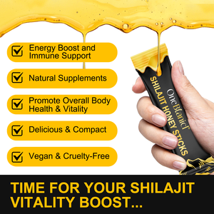 Stik Madu Shilajit Himalaya Murni Emas dengan Asam Fulvat, Mineral Ganda, Penambah Energi & Penguat Imunitas, Label Pribadi Grosir - Product Image 4