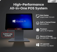 Terminal de point de vente tout-en-un LongFly X590 Android Windows avec double écran tactile capacitif, caisse enregistreuse pour la vente au détail J6412 I5 I7
