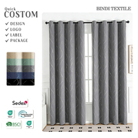 Rideaux de fenêtre à œillets isolants et ignifuges de luxe, en tissu occultant tissé moderne, personnalisables, pour toutes les saisons