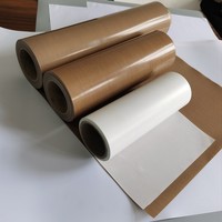 Ruban adhésif en PTFE résistant aux hautes températures, revêtement en silicone, petit rouleau, adhésif en fibre de verre