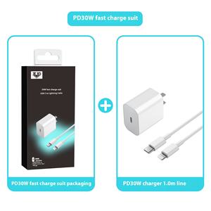 Juego de cargador eléctrico rápido de 30W para teléfono móvil <span class=keywords><strong>Apple</strong></span> 14/13 8 y cables de datos PD 20W Cable de <span class=keywords><strong>carga</strong></span> rápida - Product Image 6