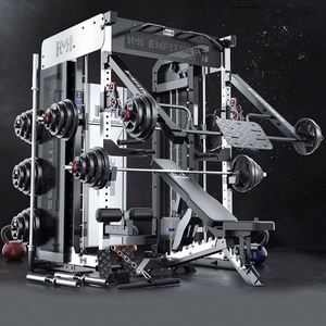 Thép thân thiện với môi đen đa chức năng phòng tập thể dục thiết bị tập thể dục Smith máy và chéo cáp điện Squat giá - Product Image 1