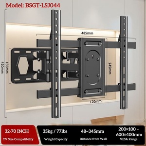 Full Motion 48-345mm Extendable <strong>Arm</strong> <strong>TV</strong> Support Swivel &amp; Tilt Adjustable <strong>TV</strong> Wall Mount <strong>Bracket</strong> for 32-70 Inch - Product Image 2