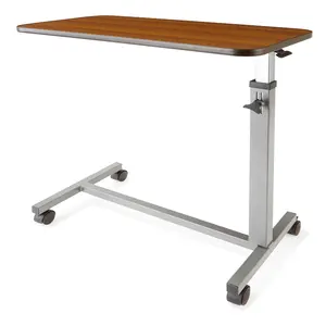 High Quality Iron.frame Over- Bed Hospital Furniture Ajustable bedside Table For Wholesale