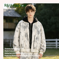 Blouson Bomber Rétro Américain à Capuche Ample Style Pilote Personnalisé pour Homme – Coupe-Vent Imperméable