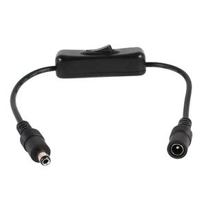 Connecteur de prise de commutateur d'alimentation cc de haute qualité 5.5X2.1mm avec interrupteur à bouton pour bande de LED, câble mâle/Fele à 2 broches - Product Image 1