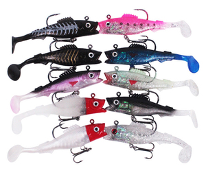 Tuerbai Swimming Shad Soft Plastic Swim Baits Fishing Bait Peche Leurre Bass Fishing Lures Silicone Bait Soft Lure Jig Head