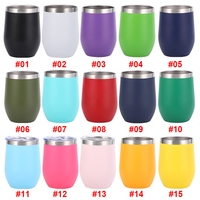 Gobelets isothermes en acier inoxydable avec logo personnalisé, 12 oz, verre à vin isotherme en acier inoxydable, tasse à café de voyage avec couvercle, gobelets à vin