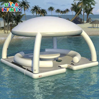 Sofa gonflable d'été relaxant Chaise de piscine Flotteur équipement de jeu aquatique Chaise longue gonflable Île flottante gonflable avec tente