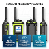 KENEARD KE-338 4G LTE pour talkie-walkie longue portée 5000 km, double SIM, 3000 mAh, 150H en veille, Type-C, sécurité personnalisée