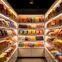 Étagère de présentation pour supermarché, présentoir pour en-cas, étagères métalliques robustes réglables pour les chips, le chocolat et les aliments emballés