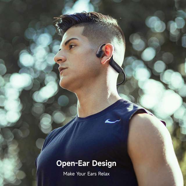 IFECCO IPX8 Waterproof Headset Wireless Bone Conduction Headphones Sports Earbuds with Open-ear Suitable for Running, Swimming