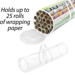 Premium Transparent Christmas <b>Wrapping</b> <b>Paper</b> <b>Holder</b> Durable Handles Eco-Friendly PVC Material 35L Capacity - Product Image 3