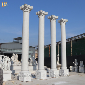 <span class=keywords><strong>Columnas</strong></span> <span class=keywords><strong>Griegas</strong></span> de Mármol Blanco Grandes Talladas a Mano, Pilares Clásicos Corintios para Decoración de Jardín Exterior y Villas - Product Image 5