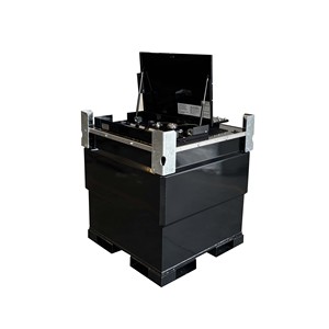 ถังน้ำมันดีเซลแบบพกพาขนาด 1000 ลิตร ทำจากเหล็กกล้าคาร์บอน พร้อมเกจวัดระดับน้ำมันแบบกลไกและปั๊ม ได้รับการรับรองมาตรฐาน UL  ถัง IBC ทรงลูกบาศก์  ขายในสหรัฐอเมริกา - Product Image 4