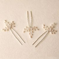 SLBRIDAL Épingle à Cheveux de Mariée Faite à la Main avec Perles Entières et Perles en Alliage, Clip pour Cheveux de Mariage, Bijou pour Femme, Accessoire Cheveux