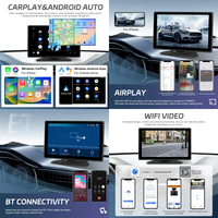 Podofo Radio mobil portabel, CarPlay nirkabel 9 "layar Carplay, kamera Dash Cam DVR Android dengan kontrol suara otomatis, BT grosir OEM ODM