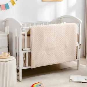 3 Piece Jacquard Tufted Geometric Crib Bedding Set Includes Skirt <b>Blanket</b> and Sheet - Product Image 6