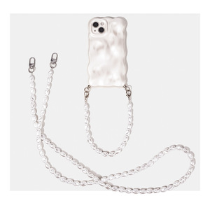 สายคล้องโทรศัพท์มือถือแบบยาว หัวล็อคแบบก้ามปู ทำจากพีวีซีและโลหะ สะพายเฉียง ประดับมุก สะดวกสำหรับการพกพาเคสโทรศัพท์มือถือ - Product Image 1