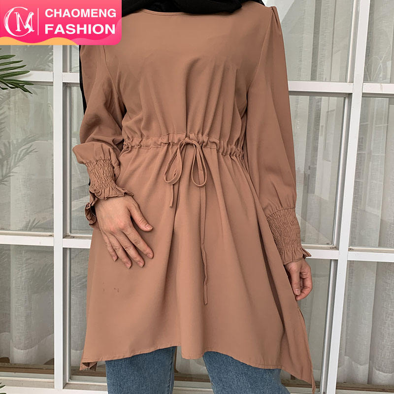 2266# Simple Style Long Sleeve Tunic Tops Ladies Tops Blouse Islamic Clothing For Modest Muslimah - Buy Muslim Dress,Muslimah Clothing,Tunic Muslim Product Alibaba.com