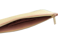 Pochette de maquillage portable personnalisée pour femme, trousse de toilette en paille, sac à main d'été, sacs cosmétiques de rangement quotidien, pochette plate à fermeture éclair en paille