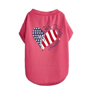 T-shirt per cani Bichon Teddy per il Giorno dell'Indipendenza Americana, con bandiera a cuore, in poliestere traspirante, per il tempo libero, costume creativo per feste - Product Image 4