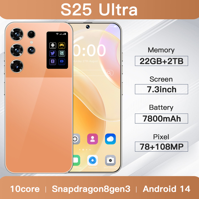22G+2TB the Best Price 2026 Latest S25 Ultra Smart Phone Global Android 15 Mobile Phones Dual-SIM Gaming Cellphones