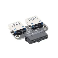 Convertisseur de prise USB 3.0/3.1 pour ordinateur de bureau, connecteur de carte mère 19PIN 20PIN, adaptateur double USB femelle